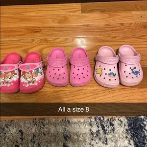 Toddler Girl size 8 CROCS 3 pairs